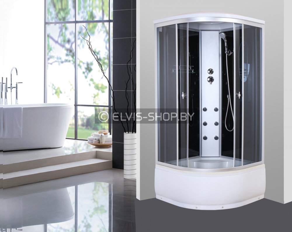 Угловая душевая кабина с прямыми боковыми стеклами