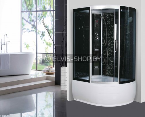 Душевой бокс с орнаментом PG8512H NEGRO ПРАВОСТОРОННИЙ